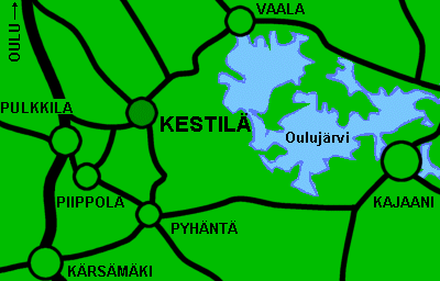 Kestil�n sijainti